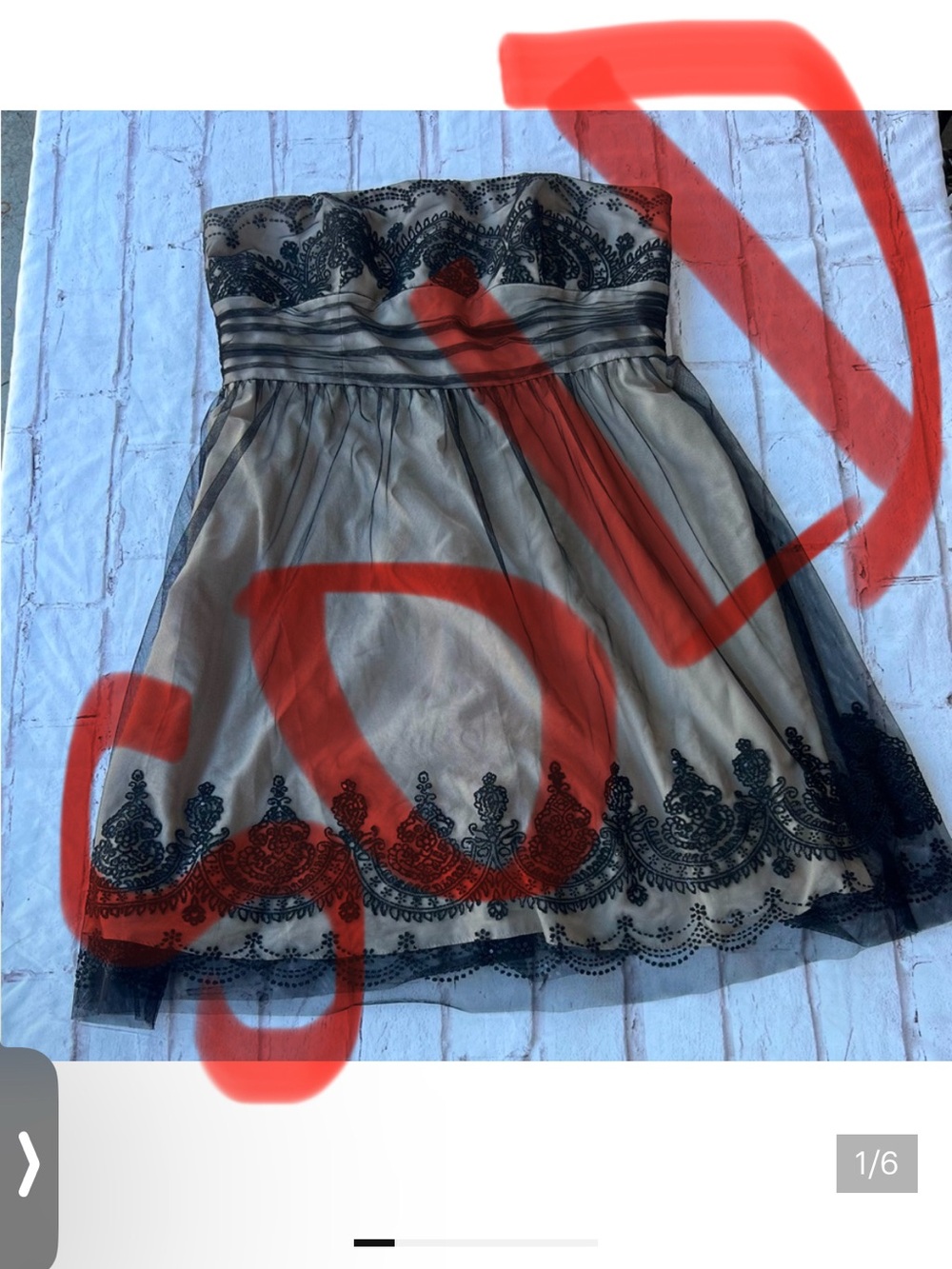David's Bridal Strapless Black Lace Dress